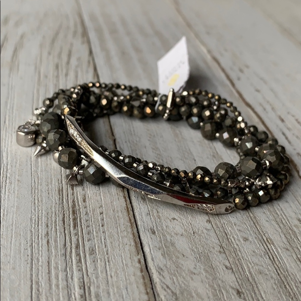 Kendra Scott Supak Pyrite Stacking Bracelets NEW - Picture 1 of 14